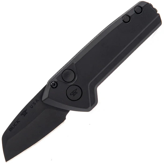 0839BKS1-B – Buck Mini Deploy Wharncliffe Auto Blackout