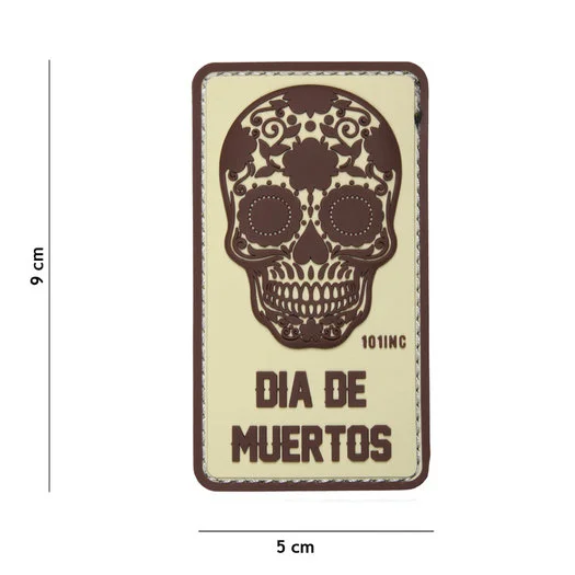 101 INC 3D PVC patch  » Dia de Muertos  » beige