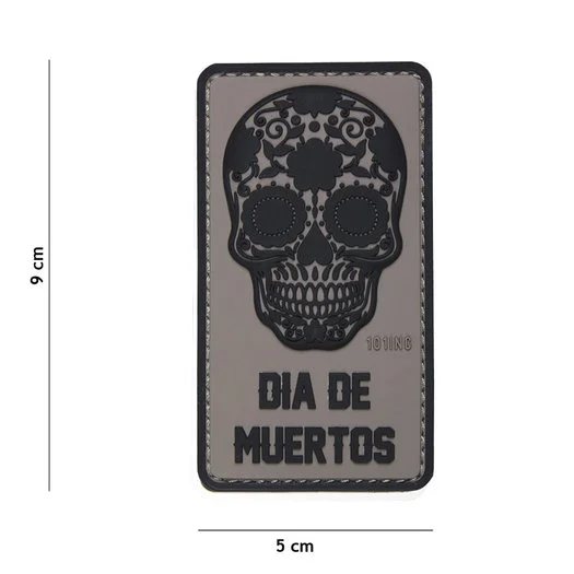 101 INC 3D PVC patch  » Dia de Muertos  » gray