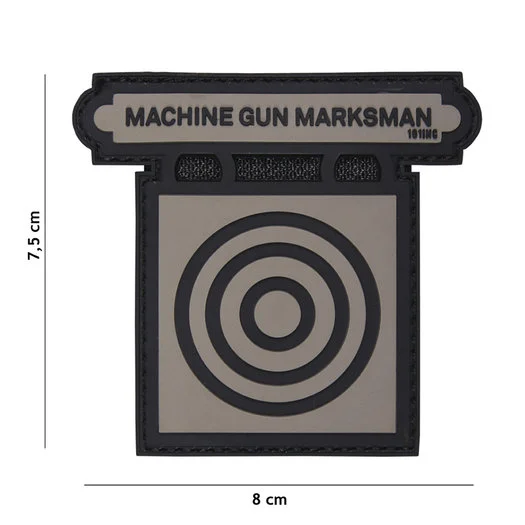 101 INC 3D PVC patch  » Machine Gun Marksman  » gray