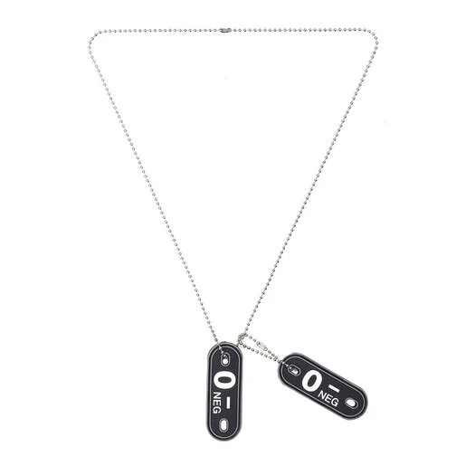 101 INC Dog tags PVC Groupe sanguin O-Négatif