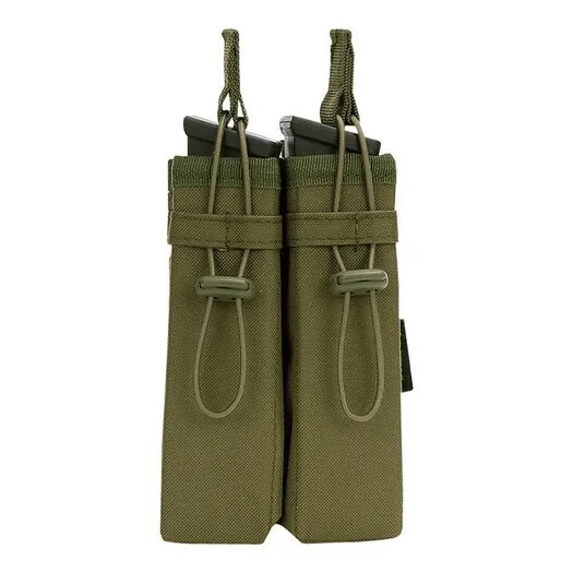 101 Inc pochette chargeur double pistolet ouverte Molle, vert olive