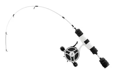13 Fishing – FreeFall Ghost / Fate V3 Ice Combo 27″ L (Light) – Tickle Stick Tip with Tennessee Handle and Evolve Reel Wraps – RH Retrieve