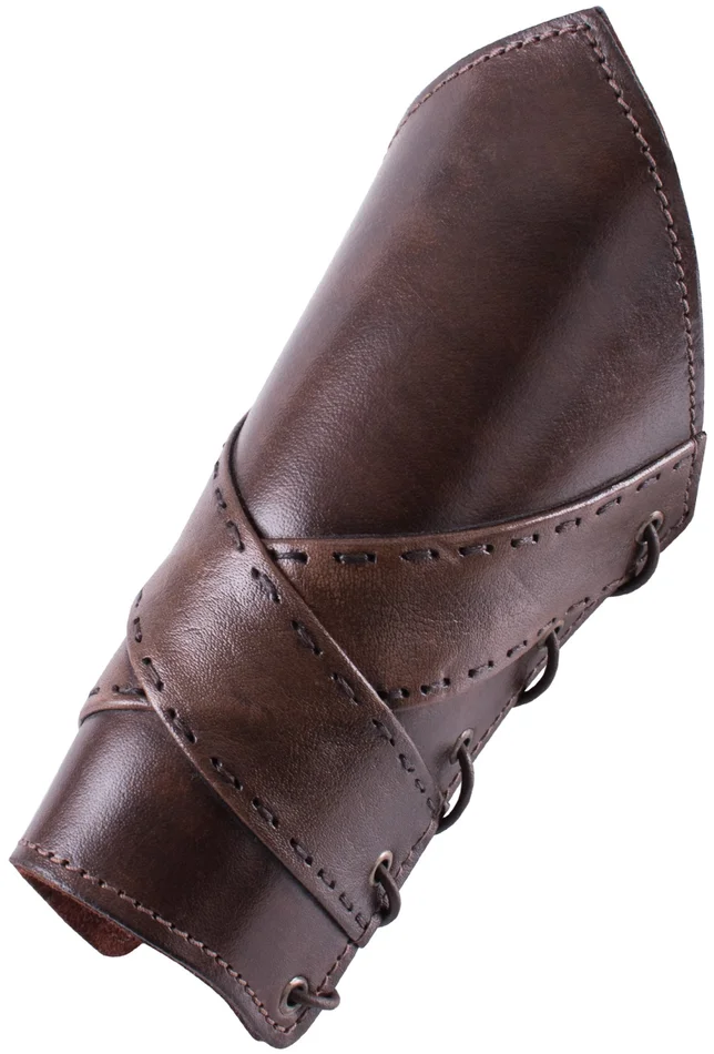 1616650600 – LARP Paire de Protège-Bras rembourrées en cuir avec bandes croisées