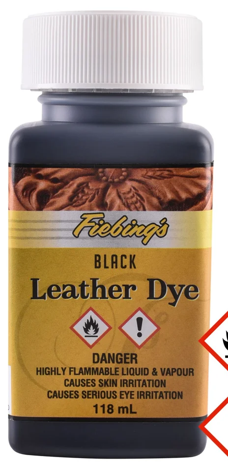 1670913010 – LARP Fiebing’s Leather Dye, teinture cuir, noir, flacon de 118 ml