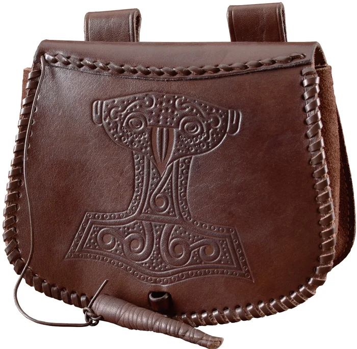 1680000300 – LARP Sacoche Cuir Gravé Mjolnir
