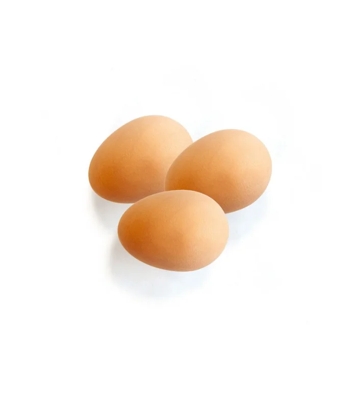 3 œufs factices en gomme pour poule CHICK’A