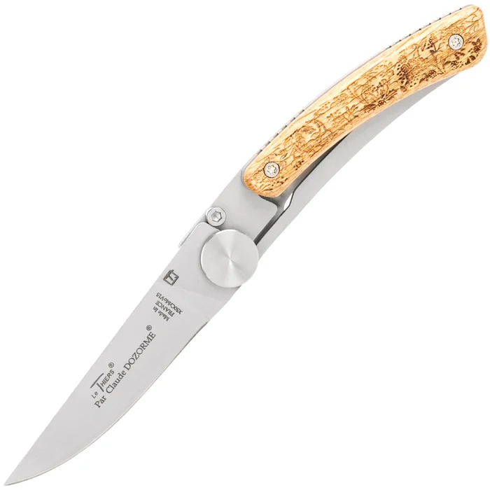 4967.FN LE THIERS DOZORME LINER LOCK NATURE FEUILLAGE 10,5CM INOX