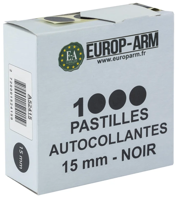 A52415 – Pastilles autocollantes noires diam. 15