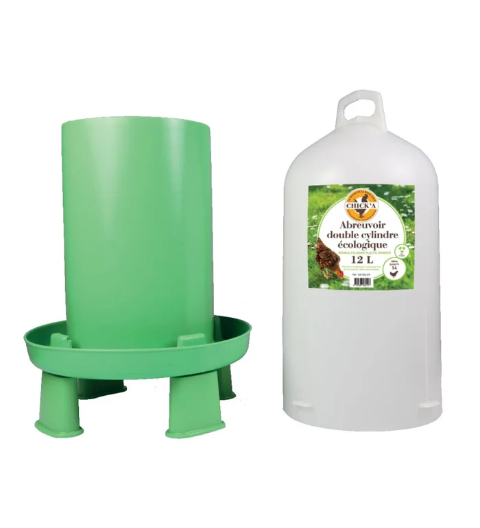 Abreuvoir double cylindre avec pieds Ligne Verte 12L