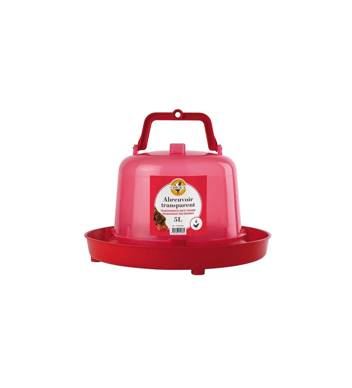 Abreuvoir rouge 5L transparent