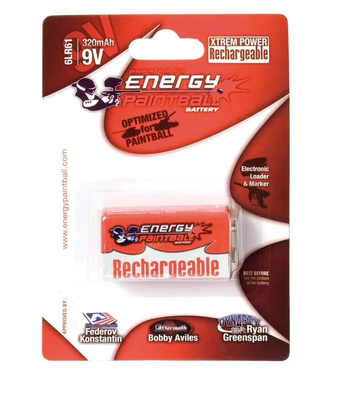 Accu rechargeable type 6LR61 9 volts – Energy Paintball