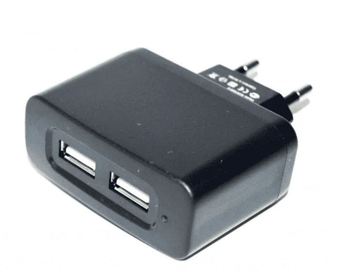 Adaptateur secteur prise double pour cordon de chargement USB