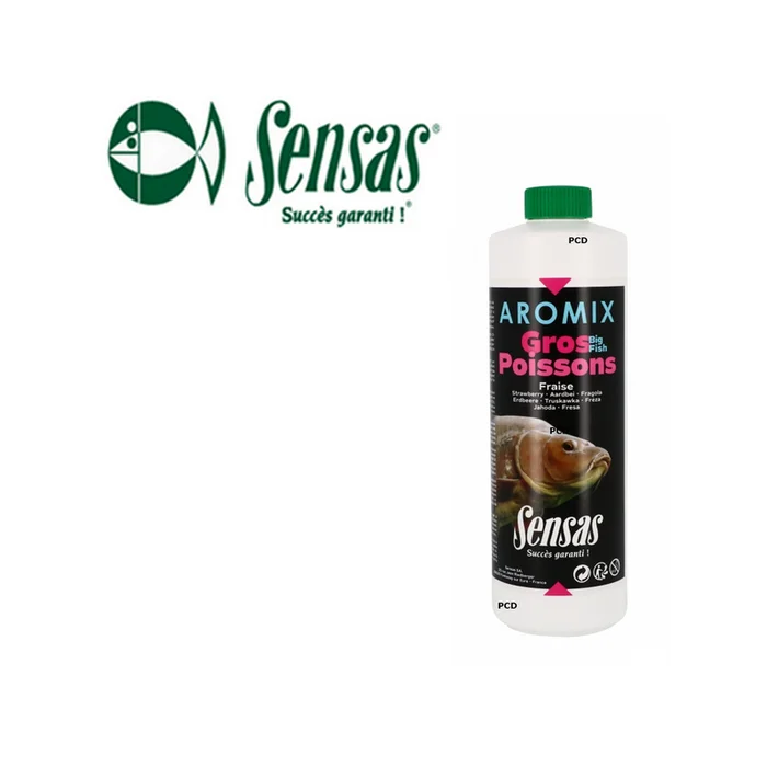 ADDITIF SENSAS AROMIX GROS POISSONS FRAISE 500ML