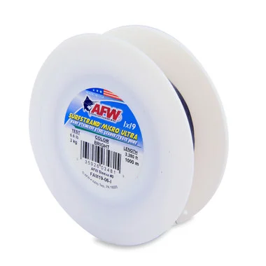 AFW – Fil de tête en acier inoxydable Micro Ultra Bare 1×19 Surfstrand – Brillant – 3280 pieds