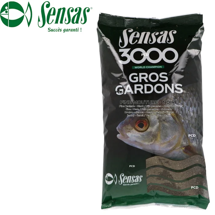 AMORCE SENSAS 3000 GROS GARDONS FINE MOUTURE NOIRE 1KG