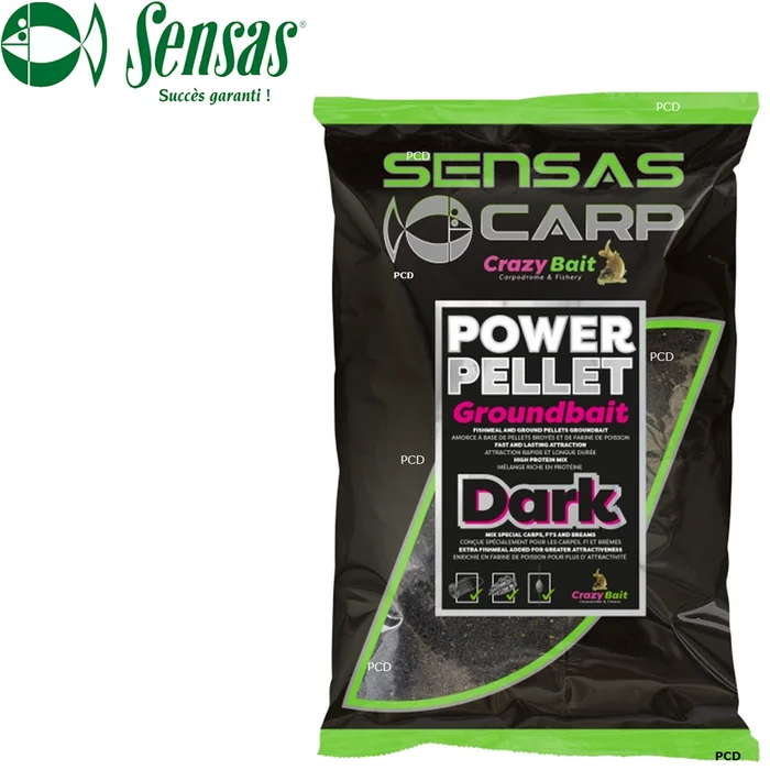 AMORCE SENSAS BIG BAG GROUNDBAIT UK POWER PELLETS DARK 2KG