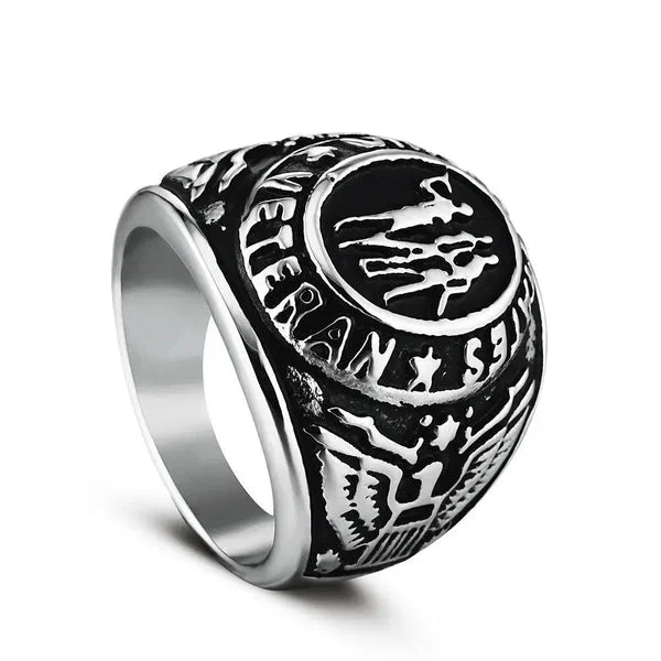 BAGUE MILITAIRE – VÉTÉRAN (ARGENT)