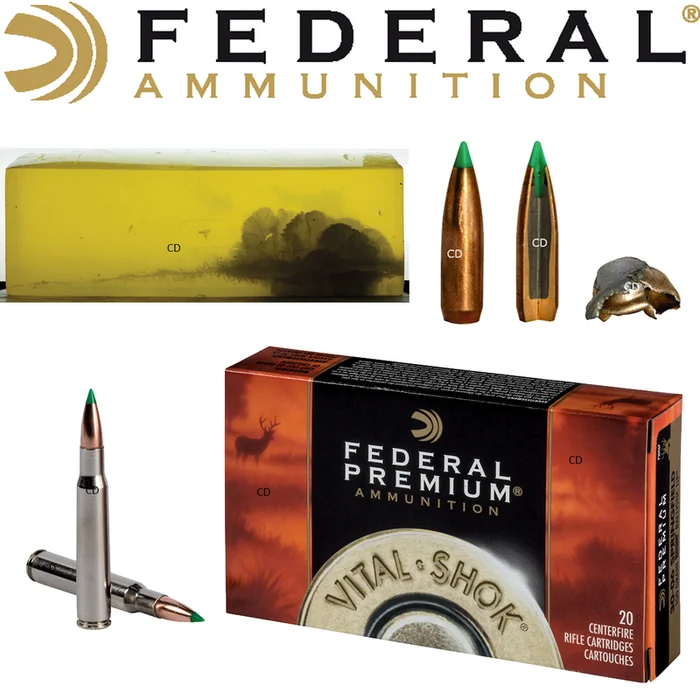 BALLES FEDERAL NOSLER BALLISTIC TIP VITAL SHOK 270WIN 130 Grains PAR 20