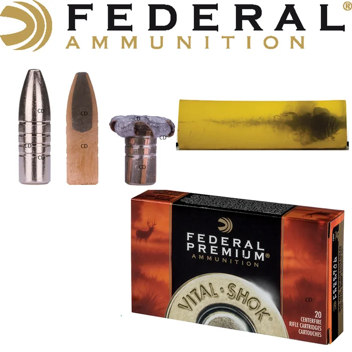 BALLES FEDERAL TROPHY BONDED BEAR CLAW VITAL SHOK 7mm Rem Mag 175 Grains PAR 20