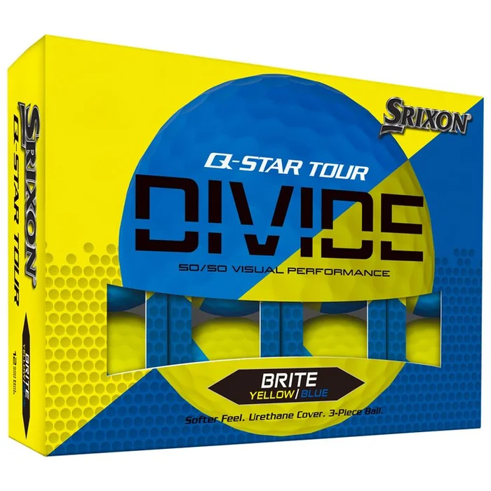 Balles neuves Srixon Q-Star Tour Divide 2 Yellow Blue