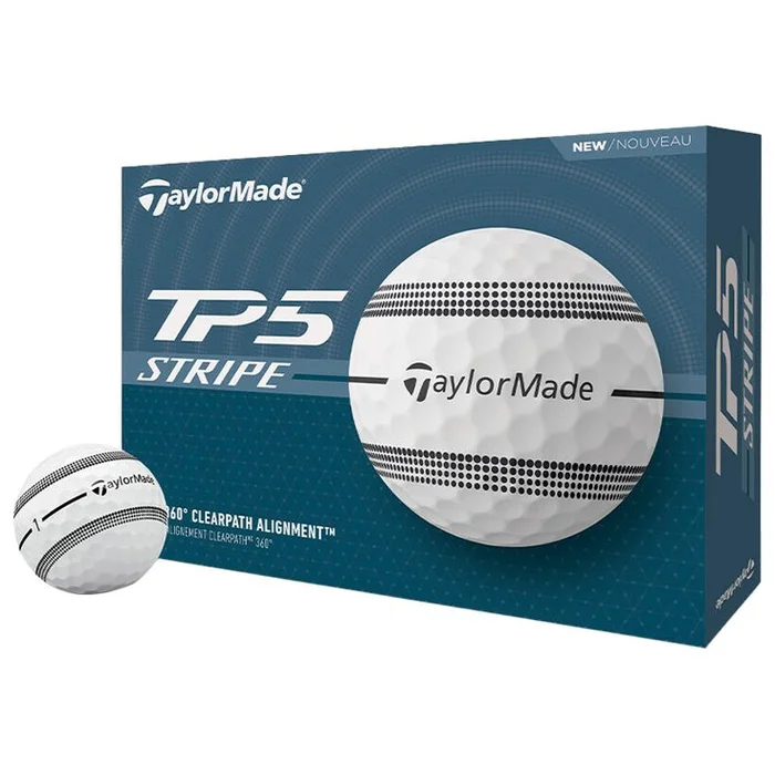 Balles neuves Taylormade TP5 Stripe White