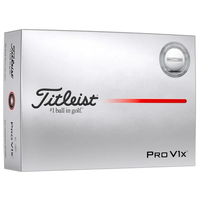 Balles neuves Titleist Pro V1x Elongated Alignement White