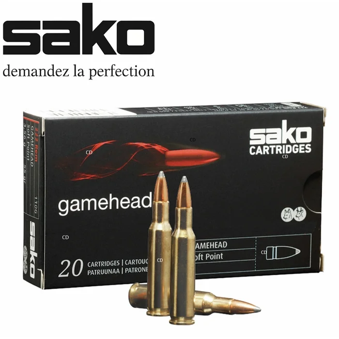 Balles Sako Gamehead SP 222 Rem 55 Grains Par 20