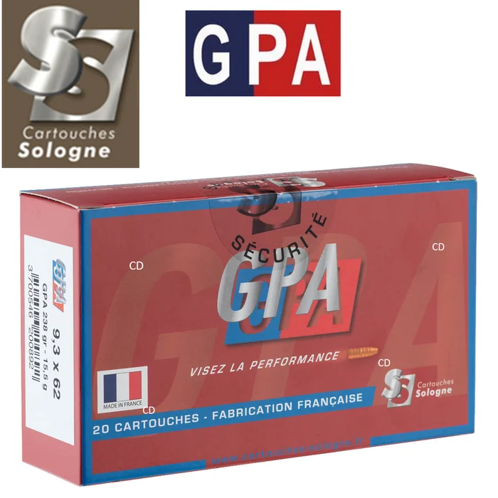 BALLES SOLOGNE GPA 9.3X62 179 GRAINS PAR 20