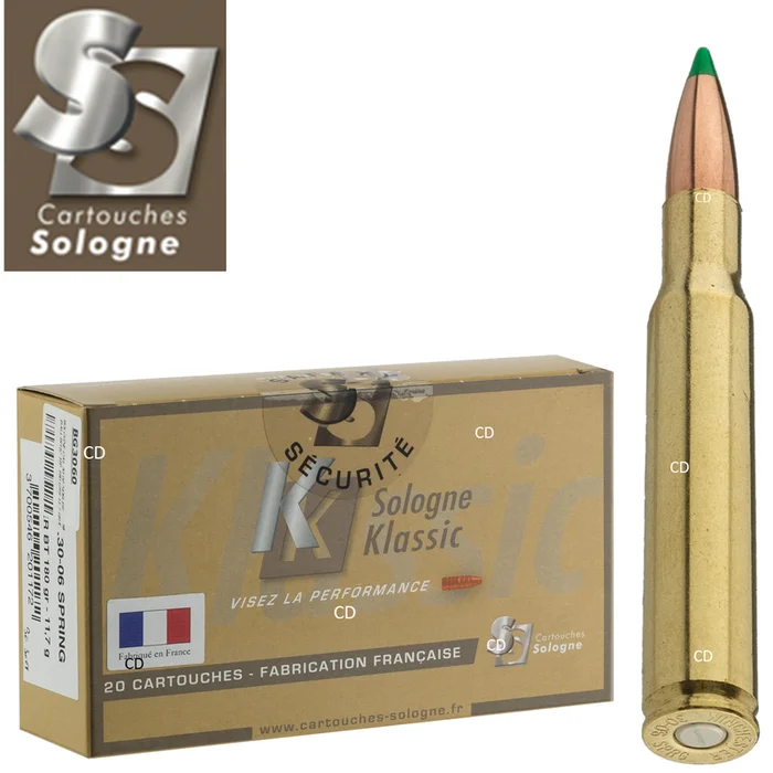 BALLES SOLOGNE KLASSIC 30-06 SPRG 180 GRAINS PAR 20