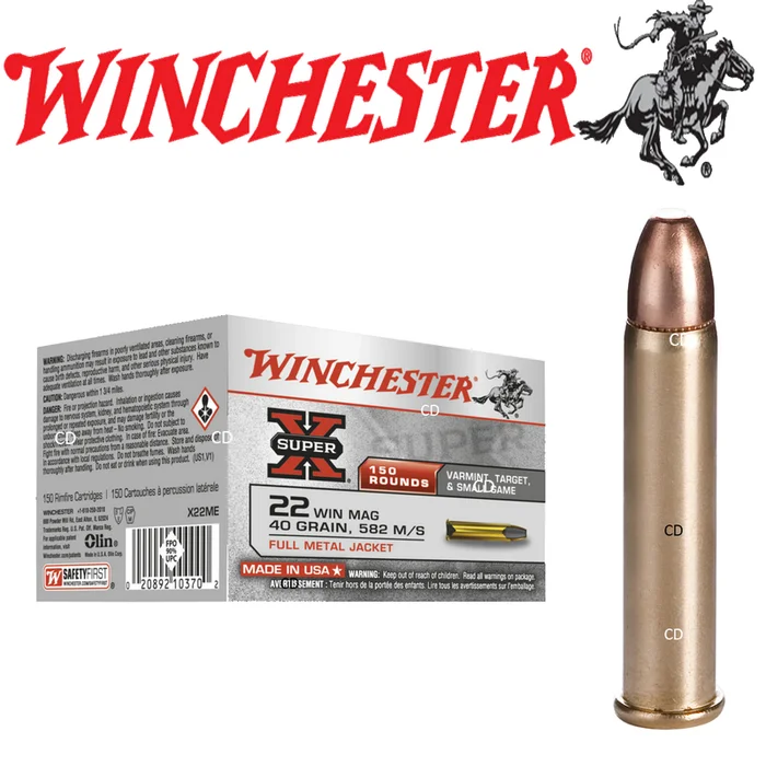 BALLES WINCHESTER 22MAG CREUSES PAR 150