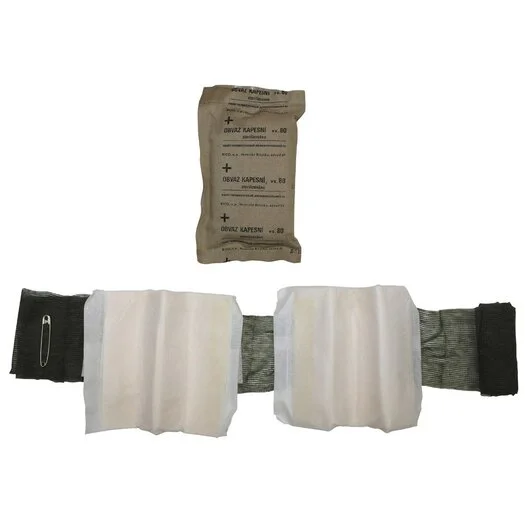 Bandage de compression / pansement de terrain VZ.80 de l’armée tchèque 20×12,5 cm de large