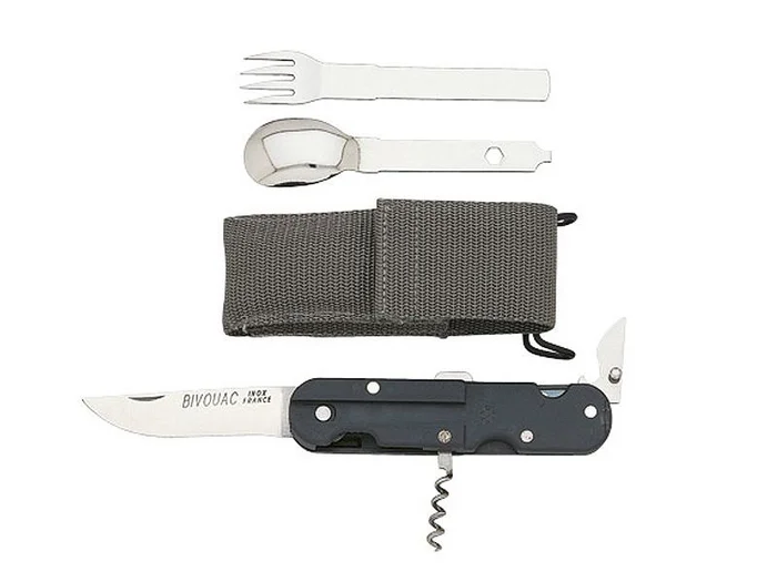 BEL403 COUTEAU COUVERT CAMPING BIVOUAC 5 P INOX