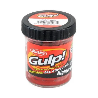 Berkley Gulp! 6in Gulp! Extruded Nightcrawler Jar – Red Wiggler