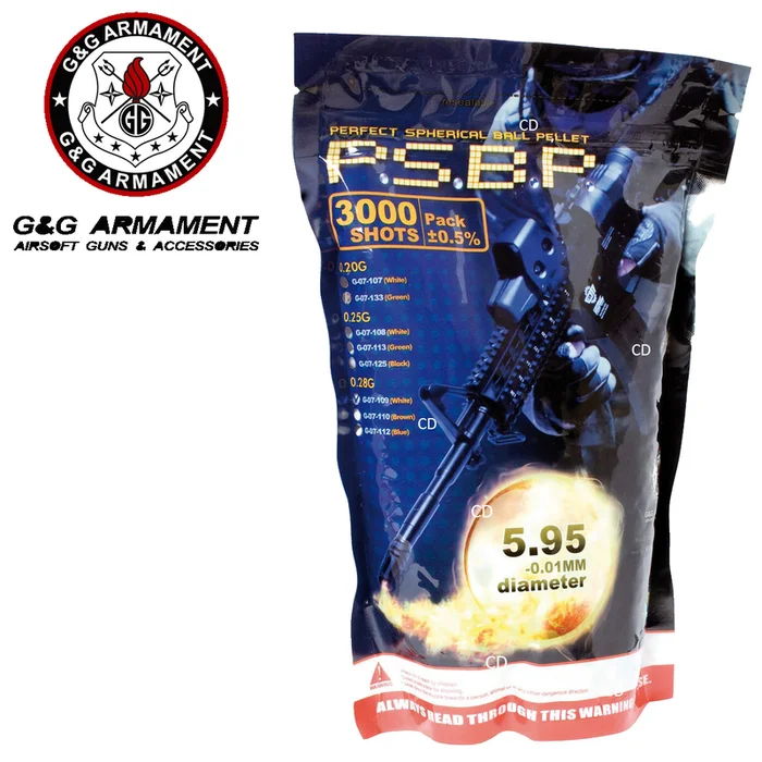 BILLES G&G ARMAMENT BLANCHES 0.28G PAR 3000