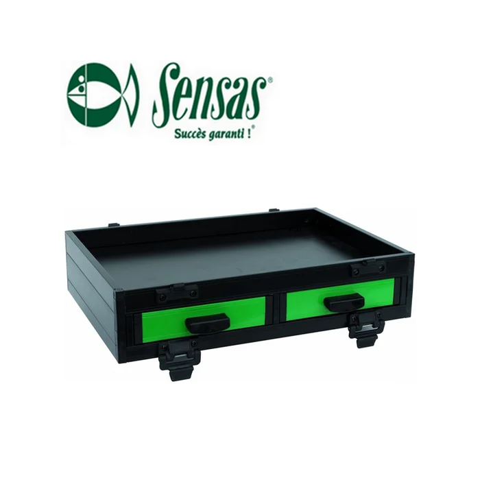 BLOC CASIER 2 TIROIRS FRONTAUX ALU VERT POUR PANIER MATCH SENSAS