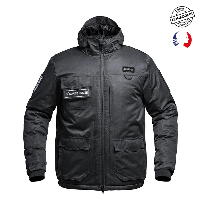 Blouson Hardshell SÉCU-ONE WF 150 flap Sécurité Privée Noir – Ref 01.203060