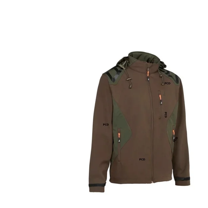 Blouson Homme Pecussion Softshell Marron Vert