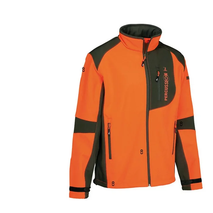 Blouson Homme Percussion Softshell Kaki Orange