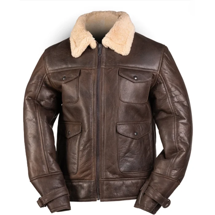 Blouson PILOTE US NAVY A4 Fourrure d’Agneau