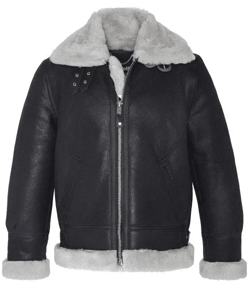 Blouson US Cuir « Bombardier » B3 Noir/Blanc – Schott