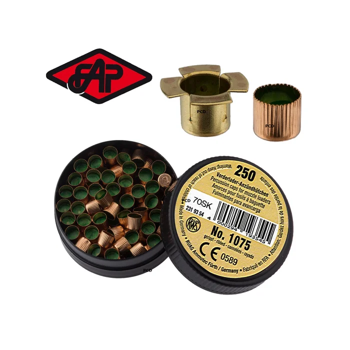 BOITE DE 250 AMORCES CANNELEES POUR REPLIQUES POUDRE NOIRE PIETTA