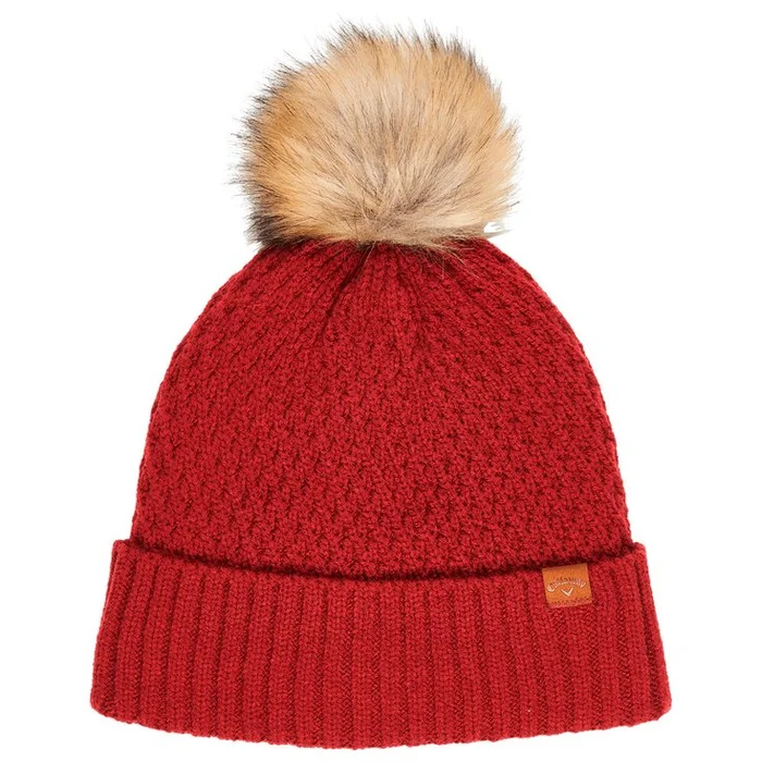 Bonnet Callaway Golf Ladies Pom Pom Beanie Red