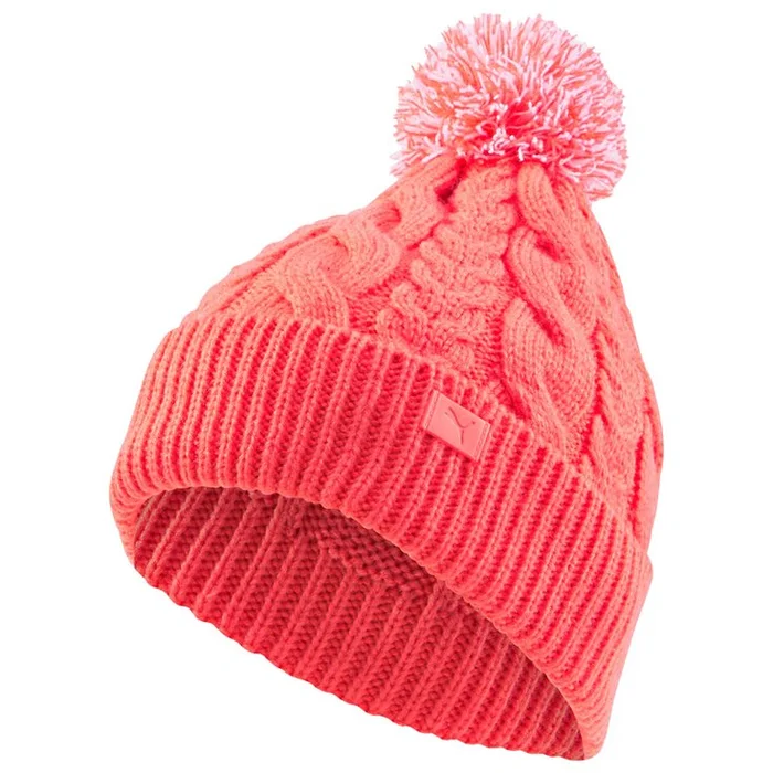 Bonnet Puma Golf Cable Pom Carnation Pink Bright White