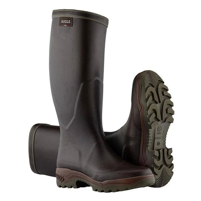 Bottes Parcours II Aigle Brun – Caoutchouc Naturel – Confort et Étanchéité – Pour Chasse et Outdoor
