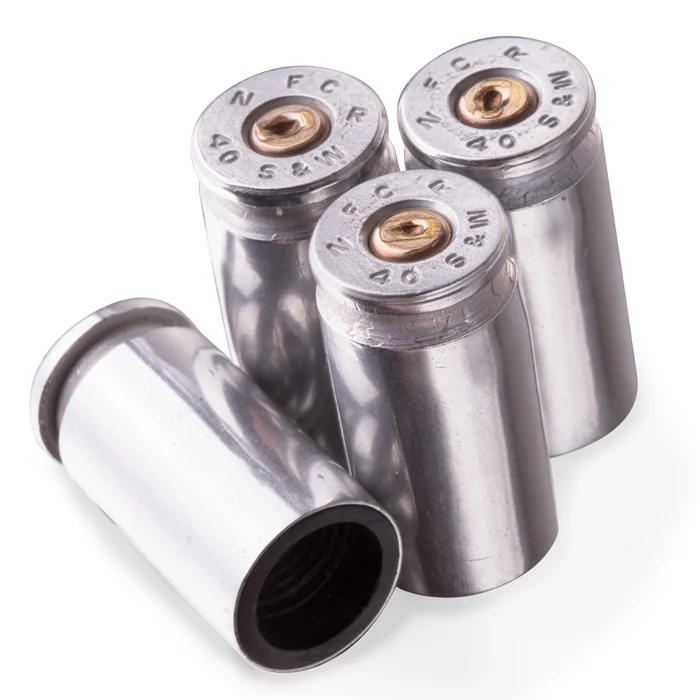 Bouchons de valve nickelés Lucky Shot C/.40 S&W – 4 sous blister