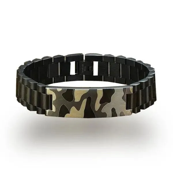 BRACELET MILITAIRE – AMATEUR DE PLEIN AIR (ACIER INOXYDABLE)