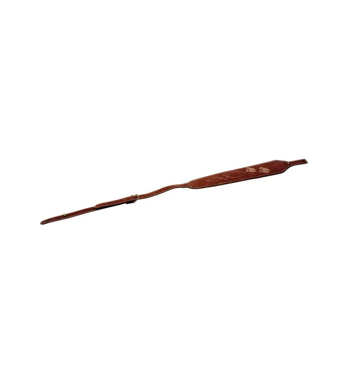 Bretelle carabine cuir forme cobra antiderapante broderie trace sanglier