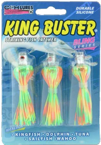 C&H Lures – Leurres de pêche à la traîne King Buster Bling Series – 3 pièces