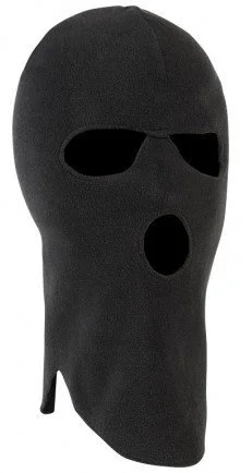 Cagoule polaire trois trous noir PERCUSSION